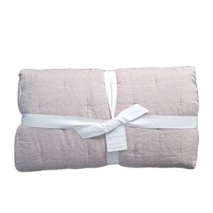 Pottery Barn Belgian Flax Linen Tufted Quilt King/Cal King Smoky Quartz NWT